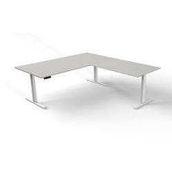 Kerkmann Move 3 Höhenverstellbar Sitz-Stehschreibtisch Freiform Hellgrau T-Fuß 2.000 (B) x 1.000 (T) x 720 (H) mm Holz Produktbild