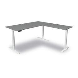 Kerkmann Move 3 Sitz-Stehschreibtisch Freiform Graphit T-Fuß 1.800 (B) x 1.800 (T) x 1.200 (H) mm Holz Produktbild