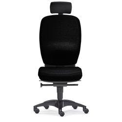 SITWELL STEIFENSAND Bürostuhl Lady Comfort L mit Kopfstütze höhenverstellbar Synchro Tilt, schwarz Stoff 130 kg Produktbild