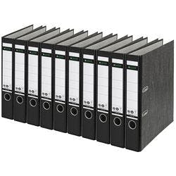 Leitz 180° Ordner DIN A4 52 mm Schwarz 2 Ringe 1050 Pappkarton Wolkenmarmor Hochformat 10 Stück Produktbild
