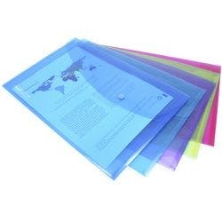 Rapesco Dokumentenmappe DIN A4 Druckknopf PP (Polypropylen) 24,3 (B) x 0,2 (T) x 35,4 (H) cm Farbig sortiert 5 Stück Produktbild