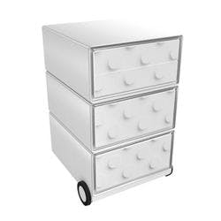 PAPERFLOW Rollcontainer easyBox 4 horizontale Schubladen 642x390x436mm PERSO STEIN Produktbild
