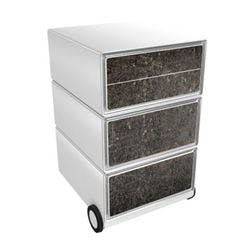 PAPERFLOW Rollcontainer easyBox 4 horizontale Schubladen 642x390x436mm PERSO ALTES LEDER Produktbild