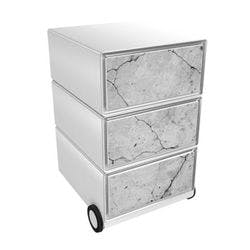 PAPERFLOW Rollcontainer easyBox 3 horizontale Schubladen 642x390x436mm PERSO REBUS Produktbild