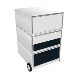 PAPERFLOW Rollcontainer easyBox 3 horizontale Schubladen 642x390x436mm PERSO FARBBLOCK Produktbild