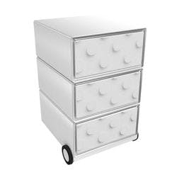 PAPERFLOW Rollcontainer easyBox 3 horizontale Schubladen 642x390x436mm PERSO STEIN Produktbild