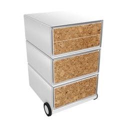 PAPERFLOW Rollcontainer easyBox 4 horizontale Schubladen 642x390x436mm PERSO KORK Produktbild