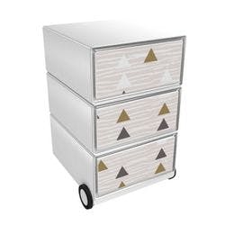 PAPERFLOW Rollcontainer easyBox 3 horizontale Schubladen 642x390x436mm PERSO ETHNISCH Produktbild