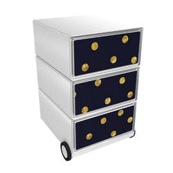 PAPERFLOW Rollcontainer easyBox 3 horizontale Schubladen 642x390x436mm PERSO KUGELN Produktbild