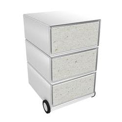 PAPERFLOW Rollcontainer easyBox 3 horizontale Schubladen 642x390x436mm PERSO PAPIERFASER Produktbild