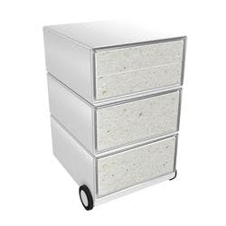 PAPERFLOW Rollcontainer easyBox 4 horizontale Schubladen 642x390x436mm PERSO PAPIERFASER Produktbild