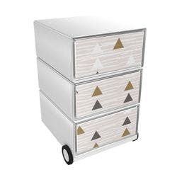 PAPERFLOW Rollcontainer easyBox 4 horizontale Schubladen 642x390x436mm PERSO ETHNISCH Produktbild