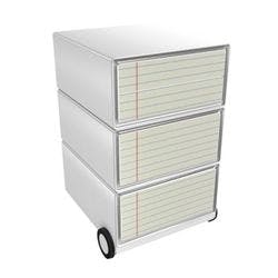 PAPERFLOW Rollcontainer easyBox 4 horizontale Schubladen 642x390x436mm PERSO NOTEBOOK Produktbild