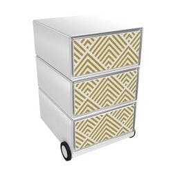 PAPERFLOW Rollcontainer easyBox 3 horizontale Schubladen 642x390x436mm PERSO ART DECO - AUFGEHENDE SONNE Produktbild