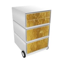 PAPERFLOW Rollcontainer easyBox 4 horizontale Schubladen 642x390x436mm PERSO GOLD Produktbild
