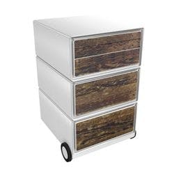 PAPERFLOW Rollcontainer easyBox 4 horizontale Schubladen 642x390x436mm PERSO HOLZ Produktbild