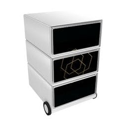 PAPERFLOW Rollcontainer easyBox 3 horizontale Schubladen 642x390x436mm PERSO ROMANZE Produktbild