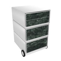 PAPERFLOW Rollcontainer easyBox 4 horizontale Schubladen 642x390x436mm PERSO GRÜNER MARMOR Produktbild
