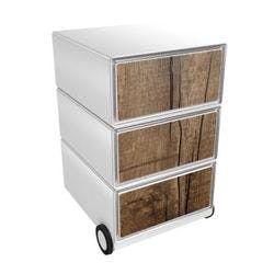 PAPERFLOW Rollcontainer easyBox 3 horizontale Schubladen 642x390x436mm PERSO BAUMSTAMM Produktbild