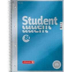 BRUNNEN Student Premium Collegeblock DIN A4 Punktkariert Spiralbindung Pappkarton Blau Perforiert 160 Seiten 80 Blatt Produktbild
