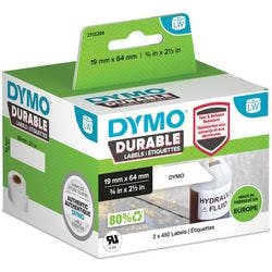 DYMO LW 2112284 Etiketten Selbsthaftend Schwarz auf Weiß 19 mm (B) x 64 mm (L) 900 Etiketten Produktbild