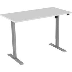 euroseats 1-Motor Sitz-Stehschreibtisch Rechteckig Weiß T-Fuß 2 Schreibtischcontainer 1.200 (B) x 800 (T) x 1.235 (H) mm Metall Produktbild