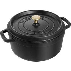 Staub La Cocotte 24cm rund, schwarz, Gusseien Produktbild