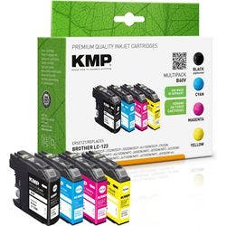KMP Kompatibel Brother LC123VALBP Tintenpatrone Schwarz, Cyan, Magenta, Gelb Multipack 4 Stück Produktbild