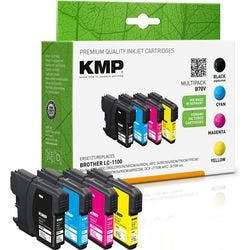KMP Kompatibel Brother LC-1100VALBP Tintenpatrone Schwarz, Cyan, Magenta, Gelb Produktbild