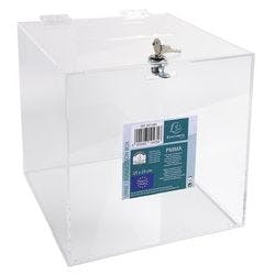 Exacompta Urne Transparent Mit abschließbarem Deckel 25 x 25 x 25 cm Produktbild