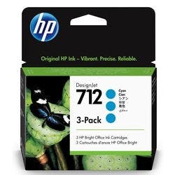 HP 712 Original Tintenpatrone 3ED77A Cyan Pack 3 Stück à 29 ml Produktbild