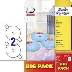 AVERY Zweckform L7676A-40P Etiketten DIN A4 Weiß 40 Blatt à 2 Etiketten Produktbild