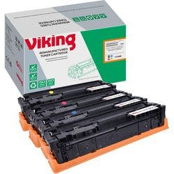 Viking 203X Kompatibel HP Tonerkartusche CF540X / CF541X / CF543X / CF542X Schwarz, Cyan, Magenta, Gelb Multipack 4 Stück Produktbild Print Hauptbild L