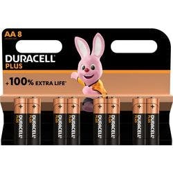 Duracell Batterien Plus 100 AA 1.5 V 8 Stück Produktbild