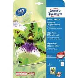 AVERY Zweckform Inkjet Fotopapier Matt DIN A4 250 g/m² Weiß 20 Blatt Produktbild