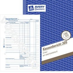 AVERY Zweckform Kassenbuch 305-5 DIN A5 quer 21 x 14,85 cm 5 Stück Produktbild Print Hauptbild L