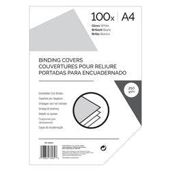 Einbanddeckel DIN A4 250 g/m² 285 Mikron Kunststoff Weiß 100 Stück Produktbild
