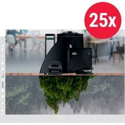Leitz Prospekthüllen Recycled DIN A3 Genarbt Transparent 100 Mikron PP (Polypropylen) Oben 11 Löcher 25 Stück Produktbild