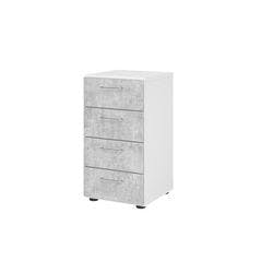 Hammerbacher Schrank V924S4/W/M/BS Weiß, Beton 40 x 42 x 74,6 cm Produktbild