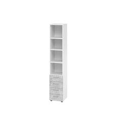 Hammerbacher Schrank V964S4/W/M/BS Weiß, Beton 40 x 42 x 215,4 cm Produktbild