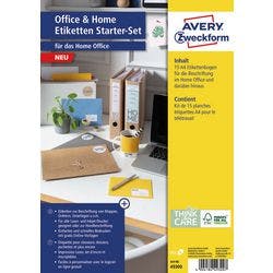 AVERY Zweckform Mehrzwecketiketten 49300 haftend DIN A4 Gelb, Naturbraun, Weiß 15 Blatt Produktbild