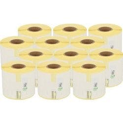 Etikettenrolle Kompatibel 99014 S0722420 Selbsthaftend 54 x 101 mm 12 Rollen à 220 Etiketten Produktbild