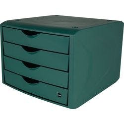 Helit Schubladenbox mit 4 Schubladen The Green Chameleon A4 Kunststoff Grün 215 x 265 x 332 mm Produktbild