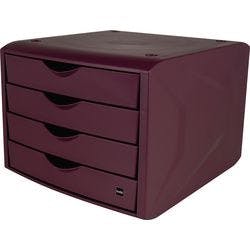 Helit Schubladenbox mit 4 Schubladen The Green Chameleon A4 Kunststoff Rot 215 x 265 x 332 mm Produktbild