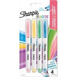 Sharpie S-Note Textmarker Farbig sortiert Mittel Keilspitze Nicht nachfüllbar 4 Stück Produktbild