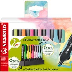 STABILO Green Boss Textmarker Farbig sortiert Extra Breit Keilspitze 2-5 mm Nachfüllbar 8 Stück Produktbild