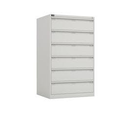 Bisley Stahl Karteischrank 6 Schübe Abschließbar 802 x 622 x 1.321 mm Weiß Produktbild