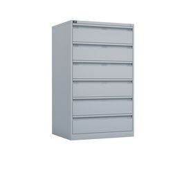 Bisley Stahl Karteischrank 6 Schübe Abschließbar 802 x 622 x 1.321 mm Hellgrau Produktbild