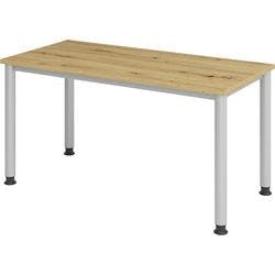 Hammerbacher Höhenverstellbar Schreibtisch Rechteckig Eiche 4 Füße 1.400 (B) x 672 (T) x 685 (H) mm Melamin Produktbild