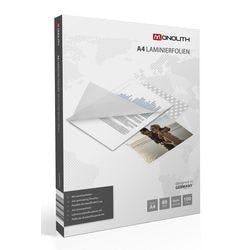 Monolith Laminierfolien DIN A4 Nein Glasklar 80 ( 2 x 80 Mikron) Transparent 100 Hüllen Produktbild